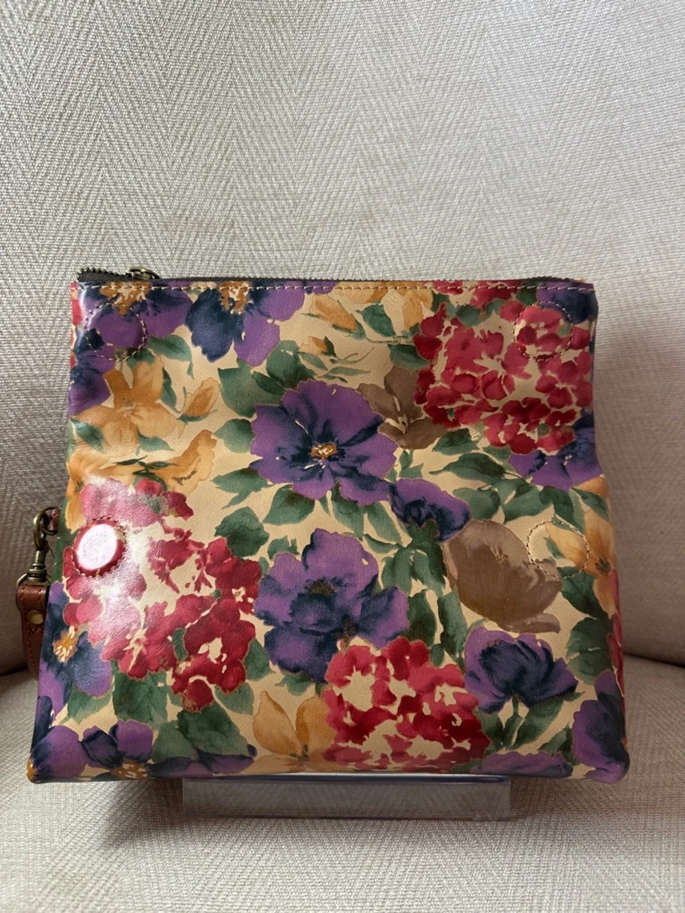 Patricia Nash Floral Fold-Over Leather Wristlet Clutch - Multi